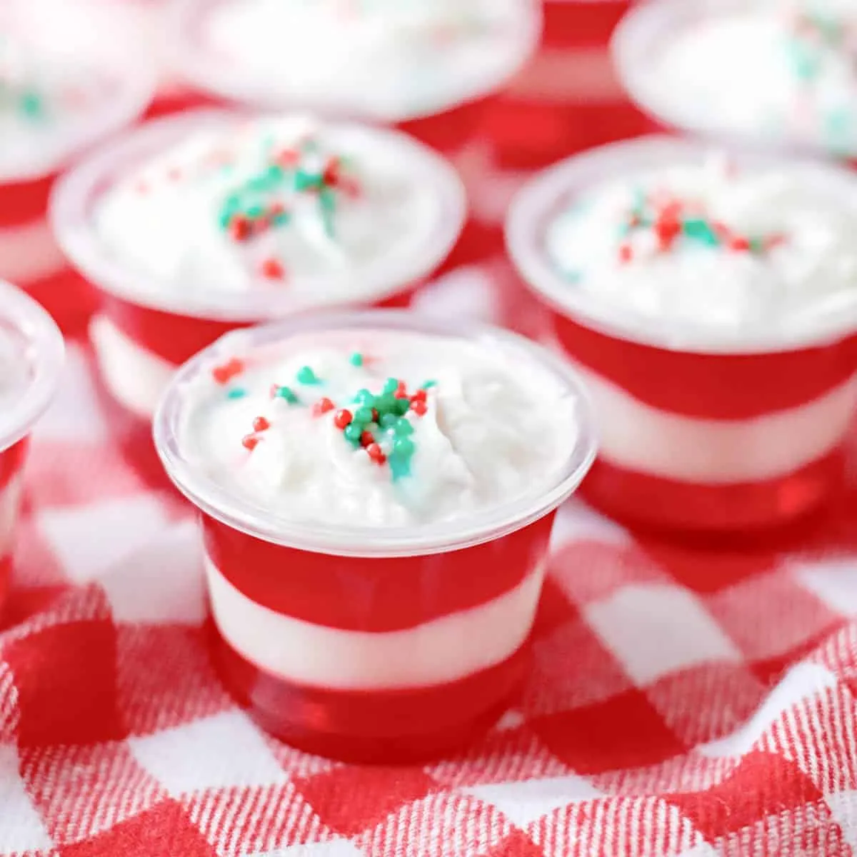 Candy Cane Jell-O Shots