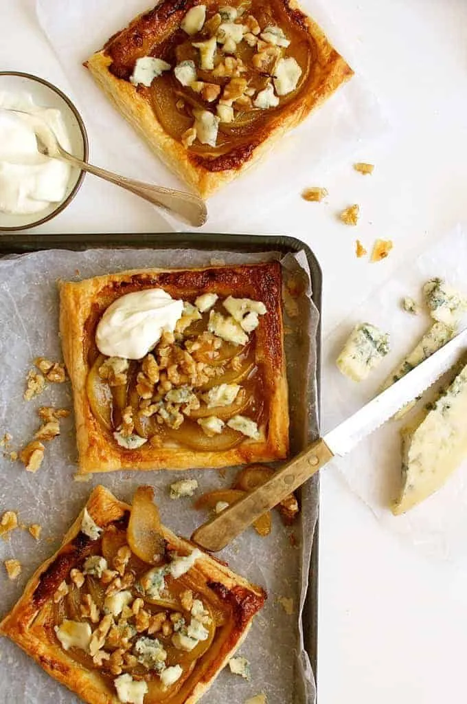 Caramelized Pears and Blue Cheese Tarts