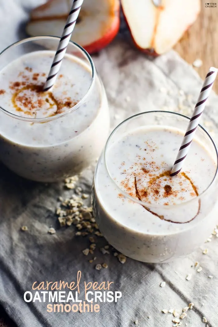 Caramel Pear Oatmeal Crisp Smoothie {Gluten Free}