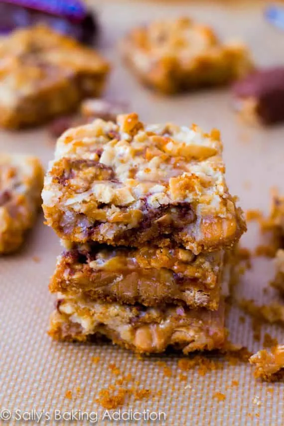 Caramel Snickers 7 Layer Bars