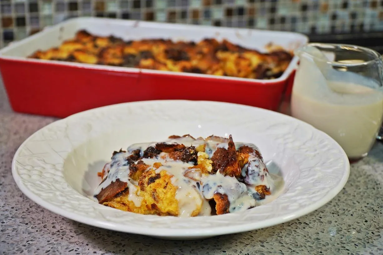 Caribbean Black Rum Cake & Panettone Christmas Bread Pudding