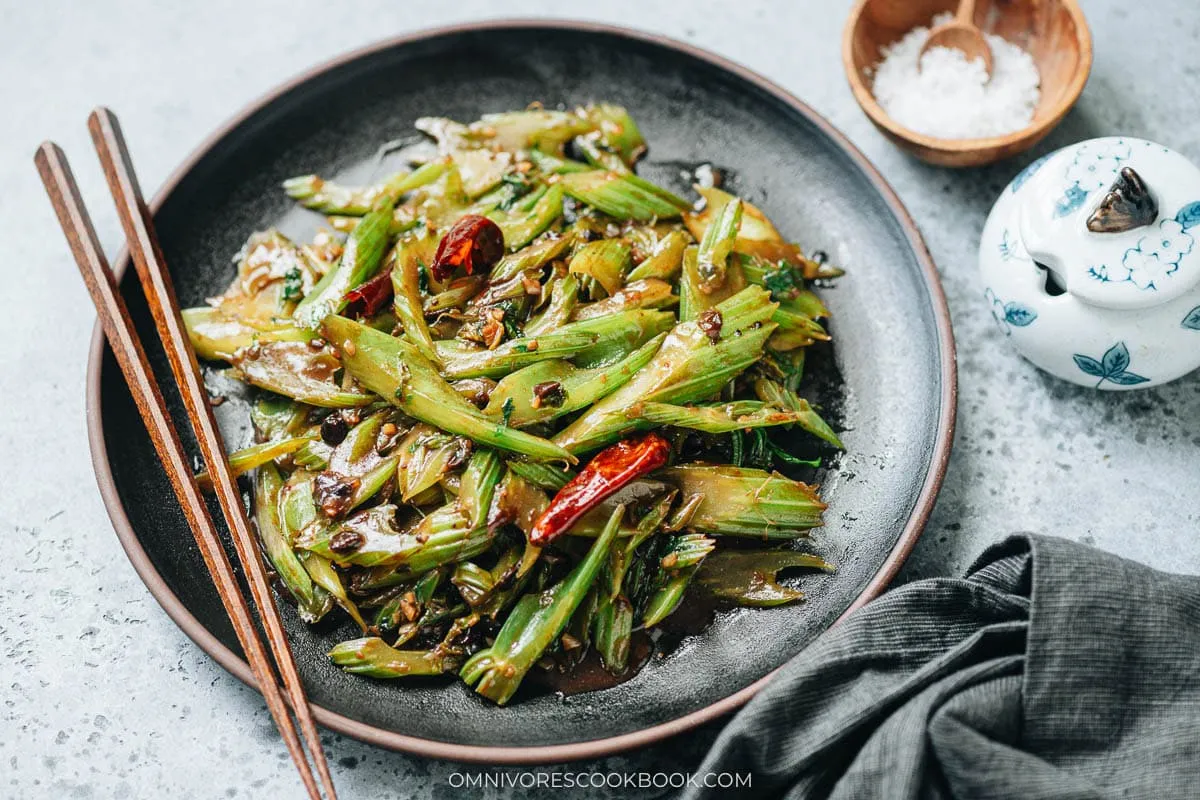 Celery Stir Fry with Fermented Black Beans