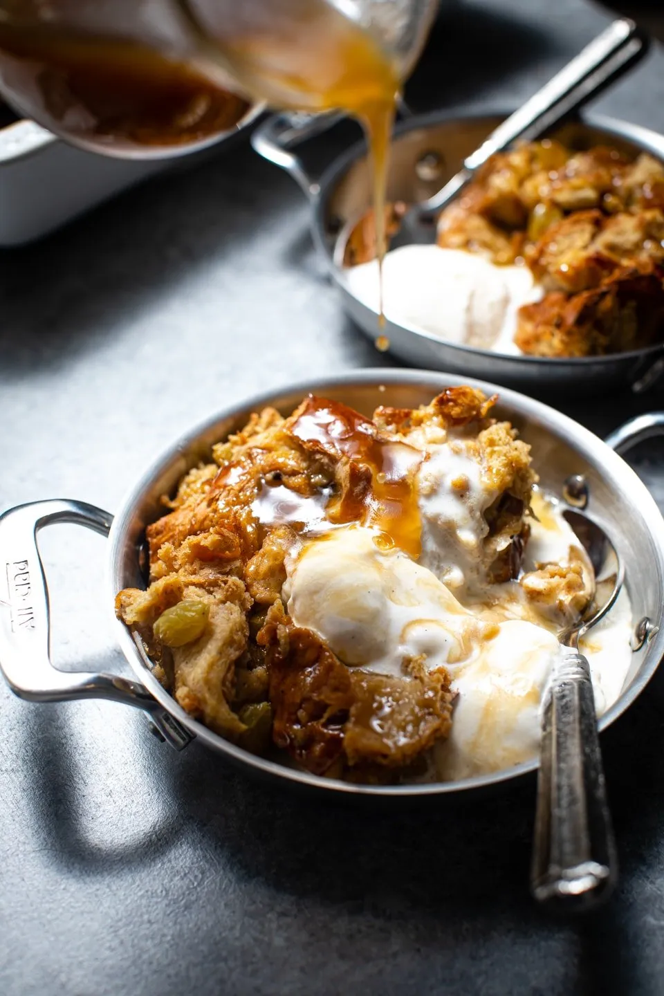 Challah Bread Pudding With Bourbon Sauce