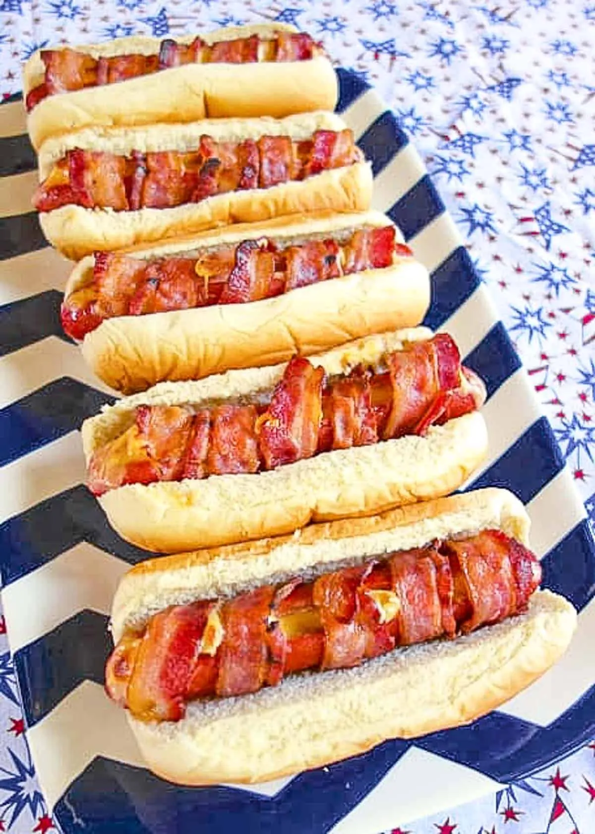 Cheesy Bacon Wrapped Hot Dogs