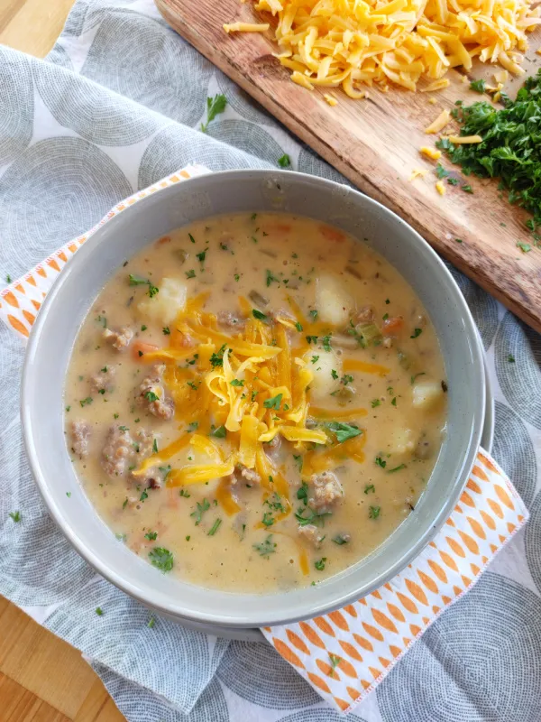Cheesy Italian Sausage & Potato Soup
