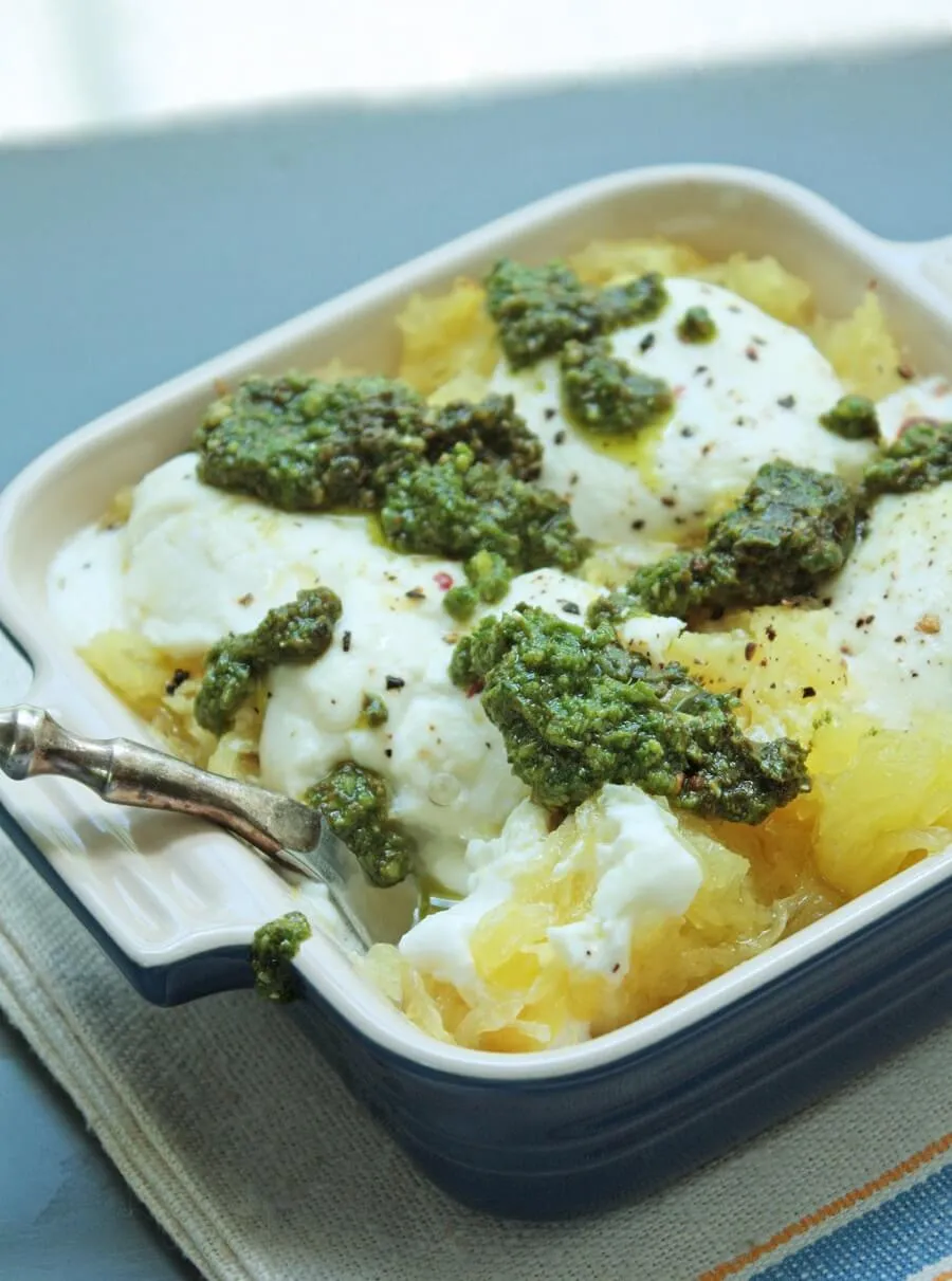 Cheesy Spaghetti Squash with Pesto