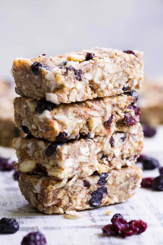 Cherry Berry Grain Free Granola Bars {Paleo, Vegan, No Sugar Added}