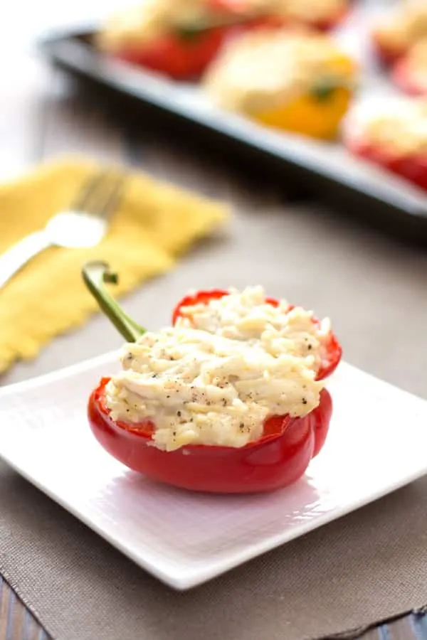 Chicken Alfredo Stuffed Peppers