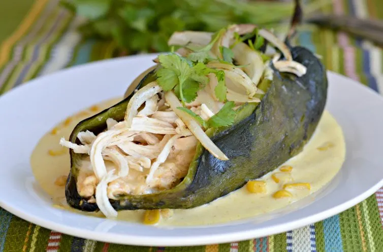 Chicken Chiles Rellenos with Creamy Corn Salsa Recipe