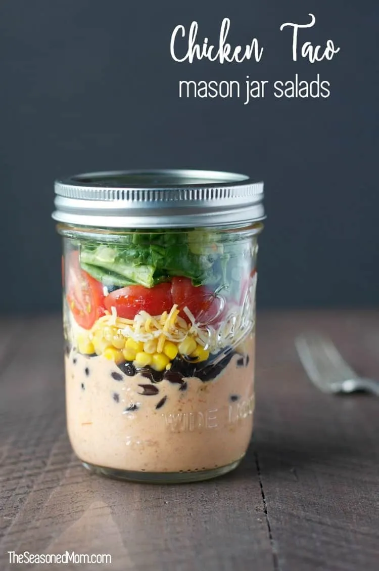 Chicken Taco Mason Jar Salads