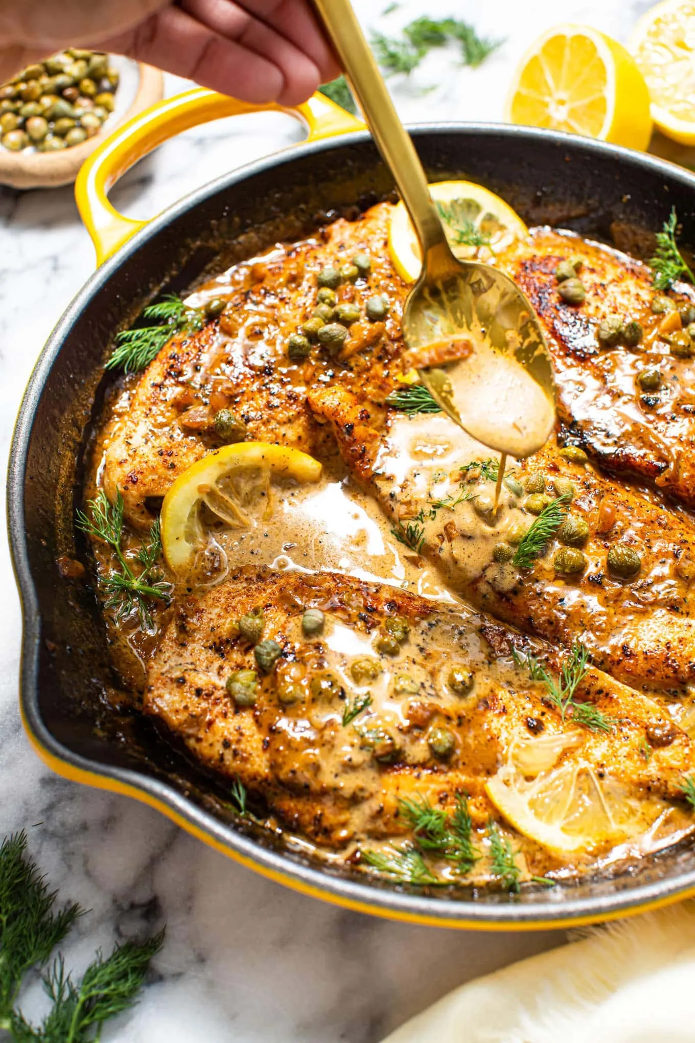 Chicken With Caper Cream Sauce