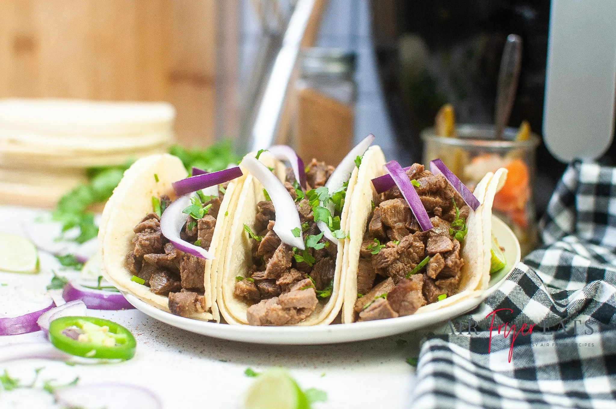 Air Fryer Beef Street Tacos