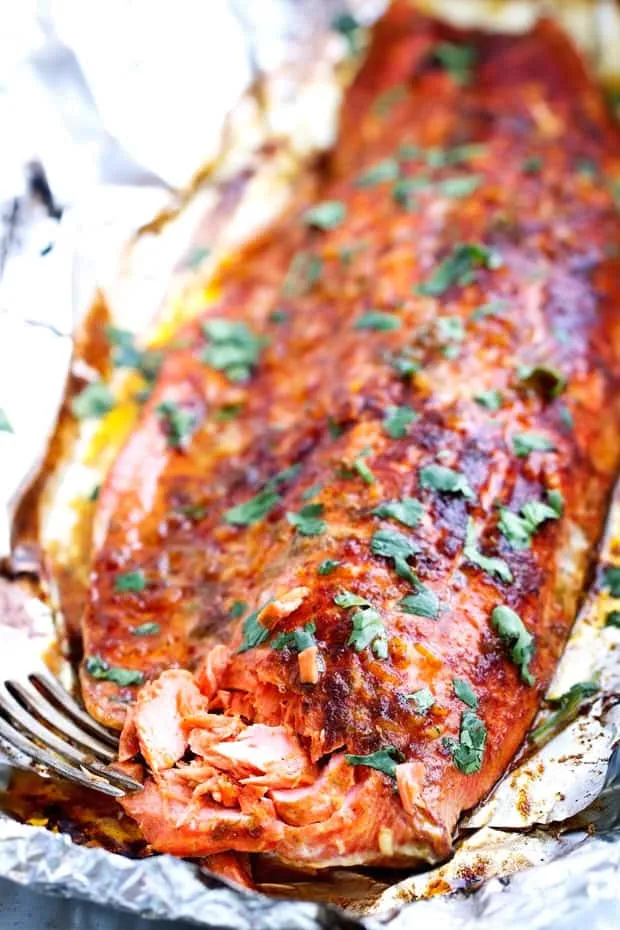 Chili Lime Baked Salmon in Foil