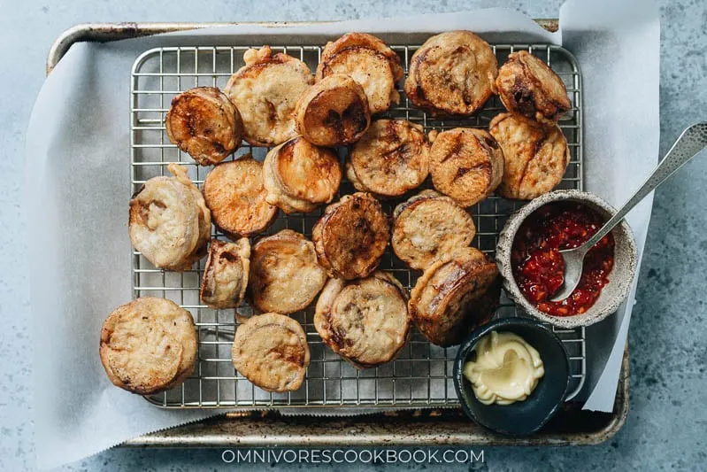 Chinese Fried Stuffed Eggplant