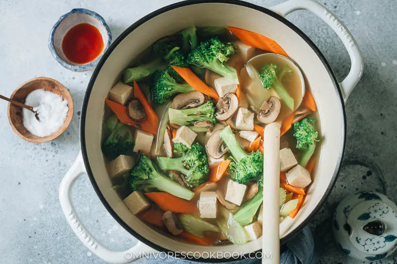 Chinese Vegetable Soup with Tofu - Takeout Style