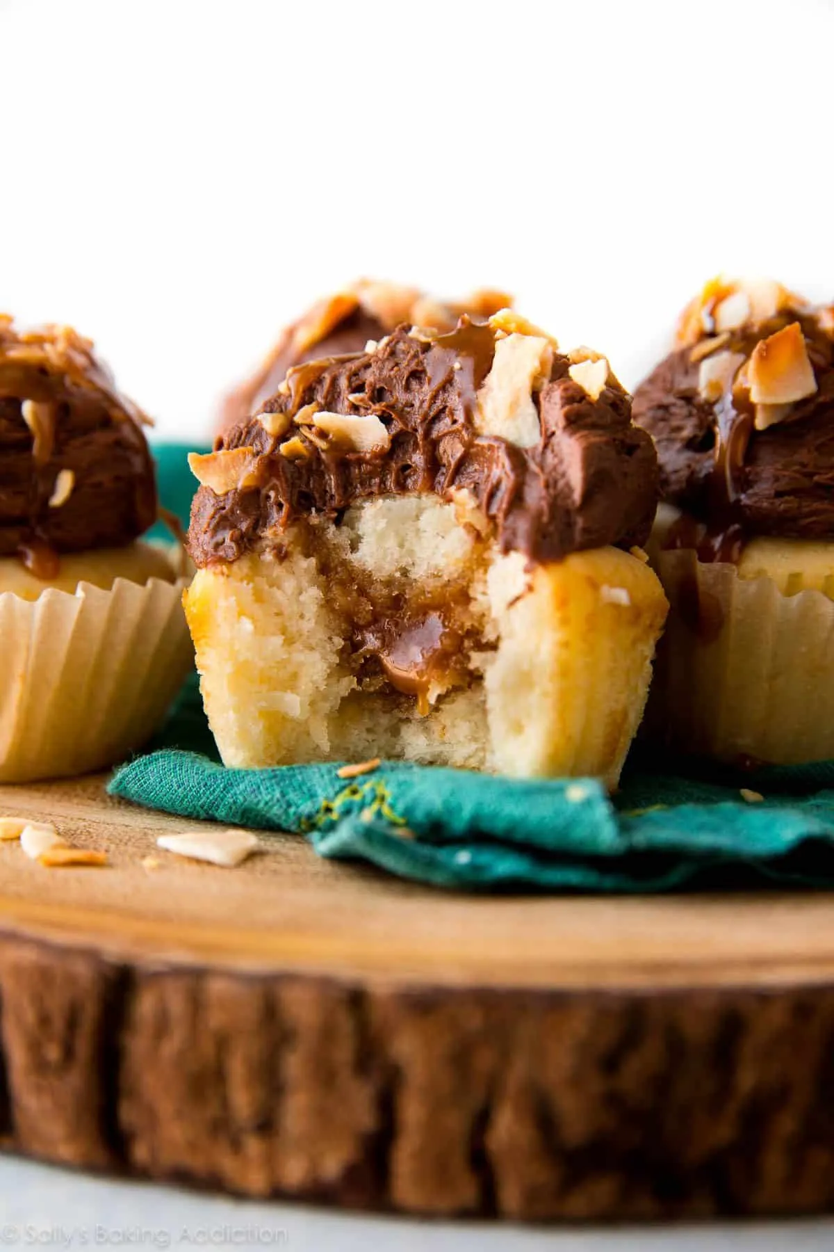 Chocolate Caramel Coconut Cupcakes