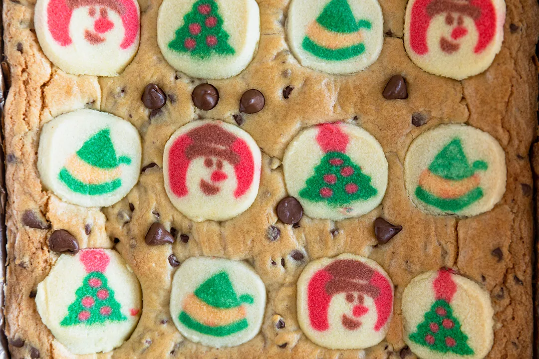 Christmas Chocolate Chip Sugar Cookie Bars