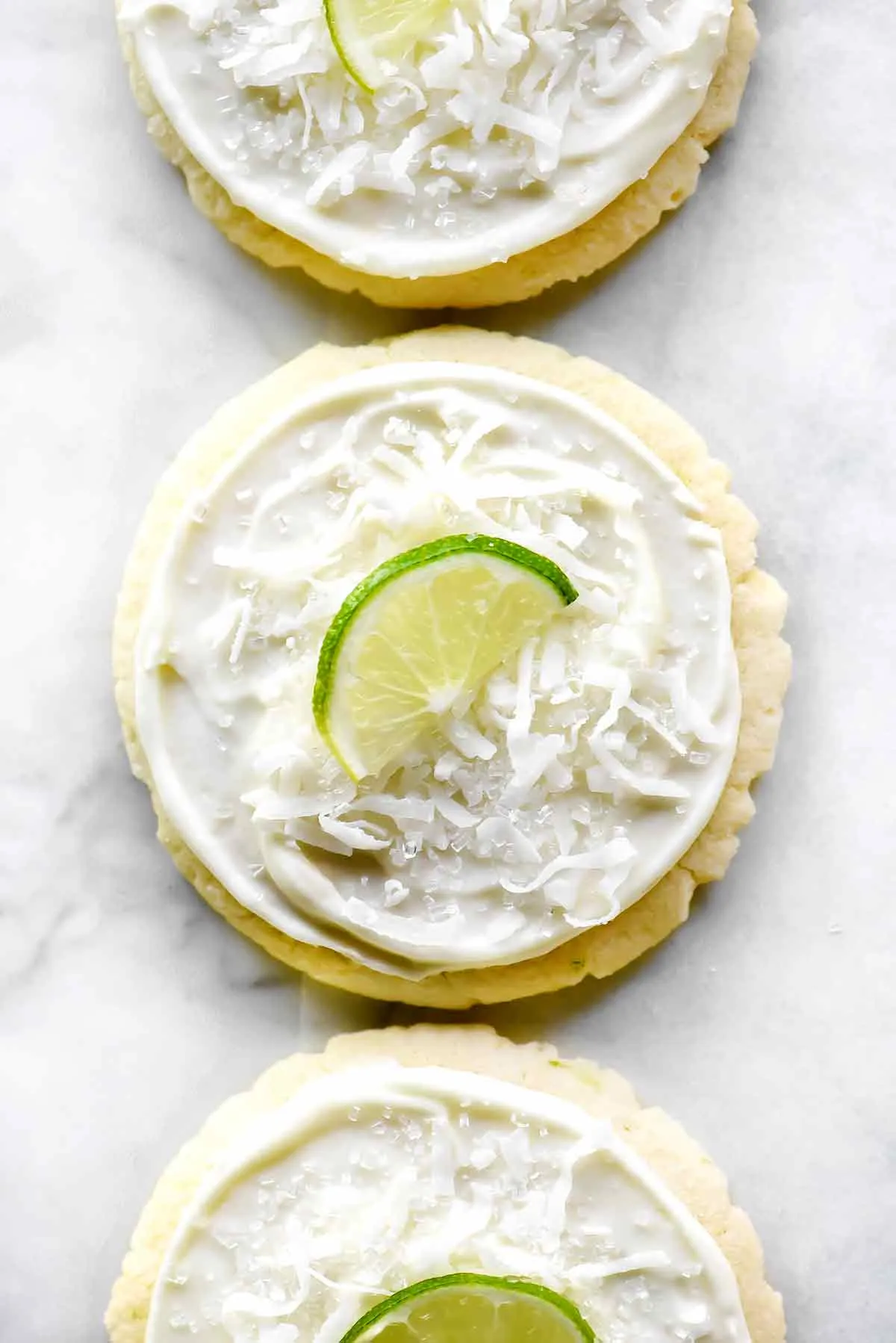 Coconut and Lime Frosted Soft Sugar Cookies