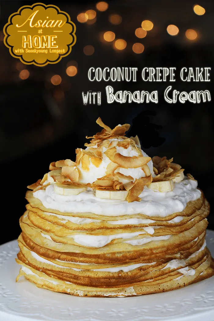 Coconut Crepe Cake with Banana Cream