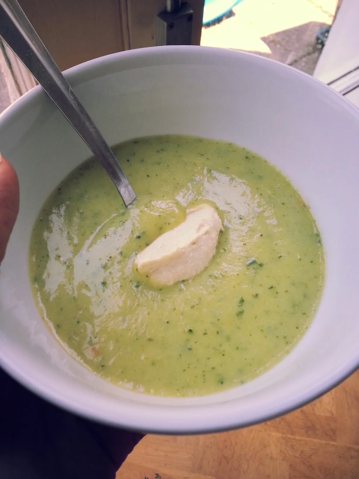 Courgette and Potato Soup with Cashew Cream
