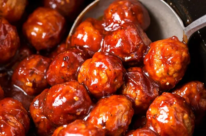 Cranberry BBQ Crockpot Meatballs