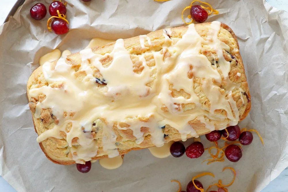 Cranberry Orange Bread with Grand Marnier Glaze