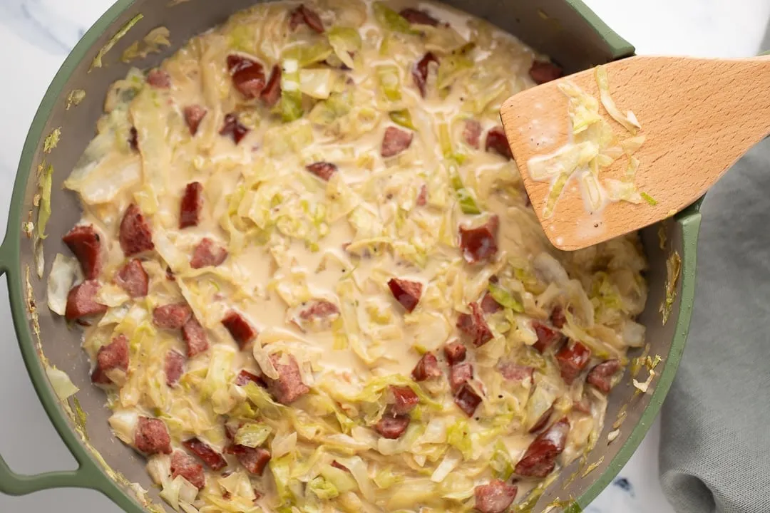 Creamed Cabbage and Sausage Recipe