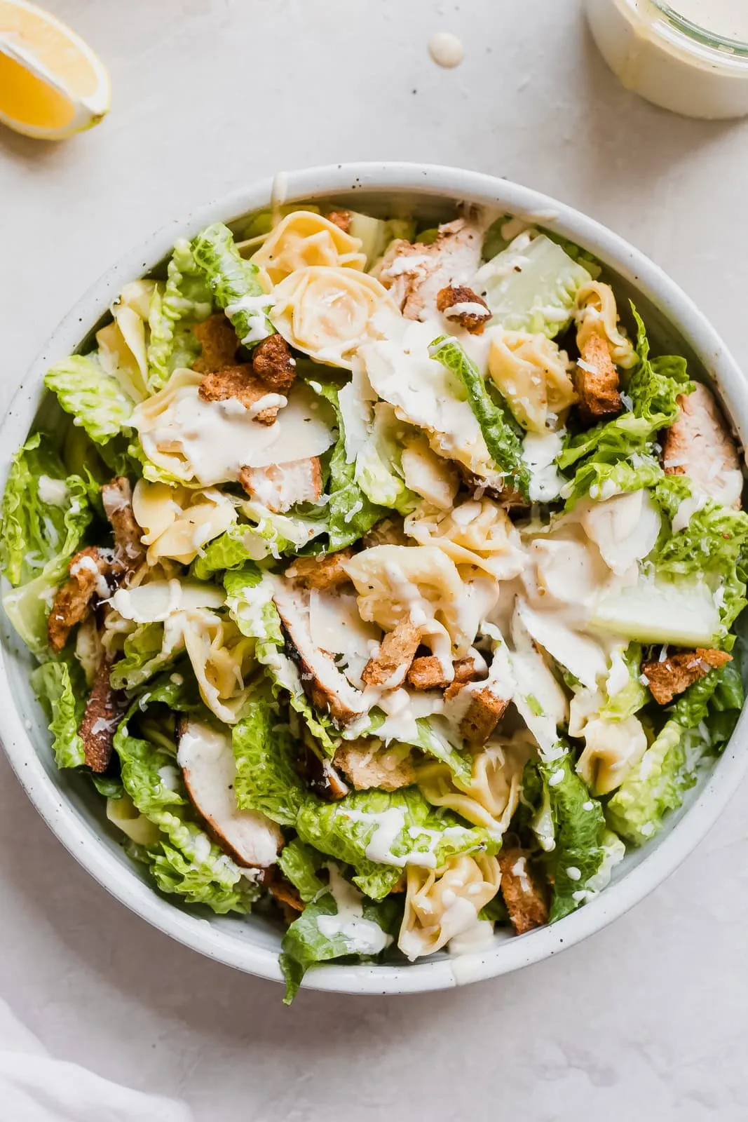 Creamy Chicken Tortellini Caesar Salad