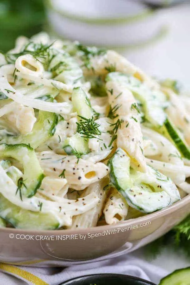 Creamy Cucumber Pasta Salad