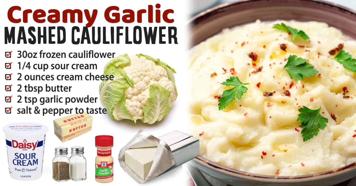 Creamy Garlic Mashed Cauliflower