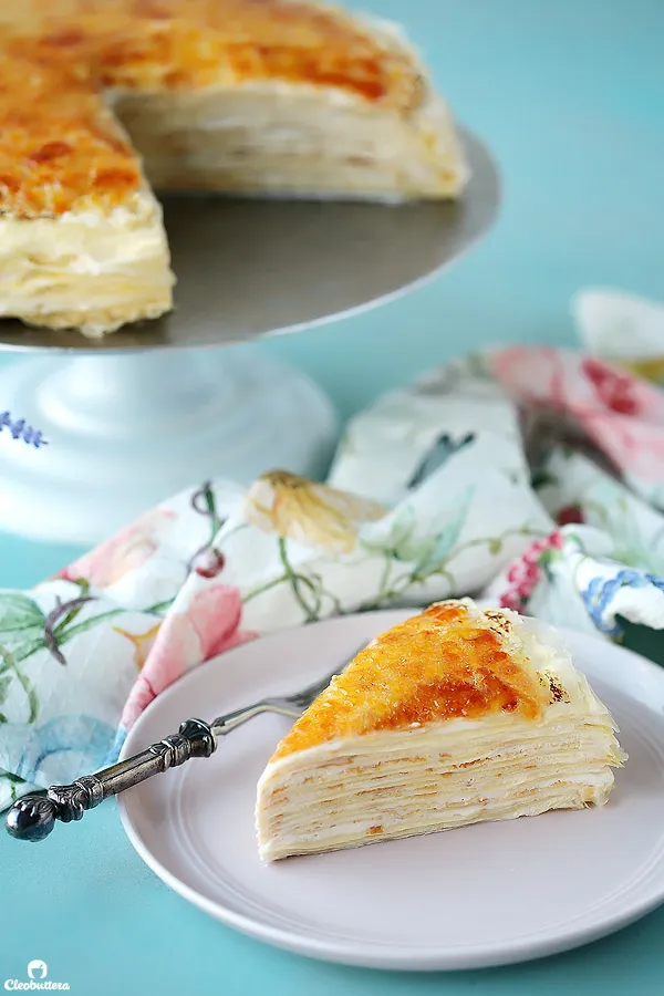 Crème Brûlée Mille Crêpe Cake
