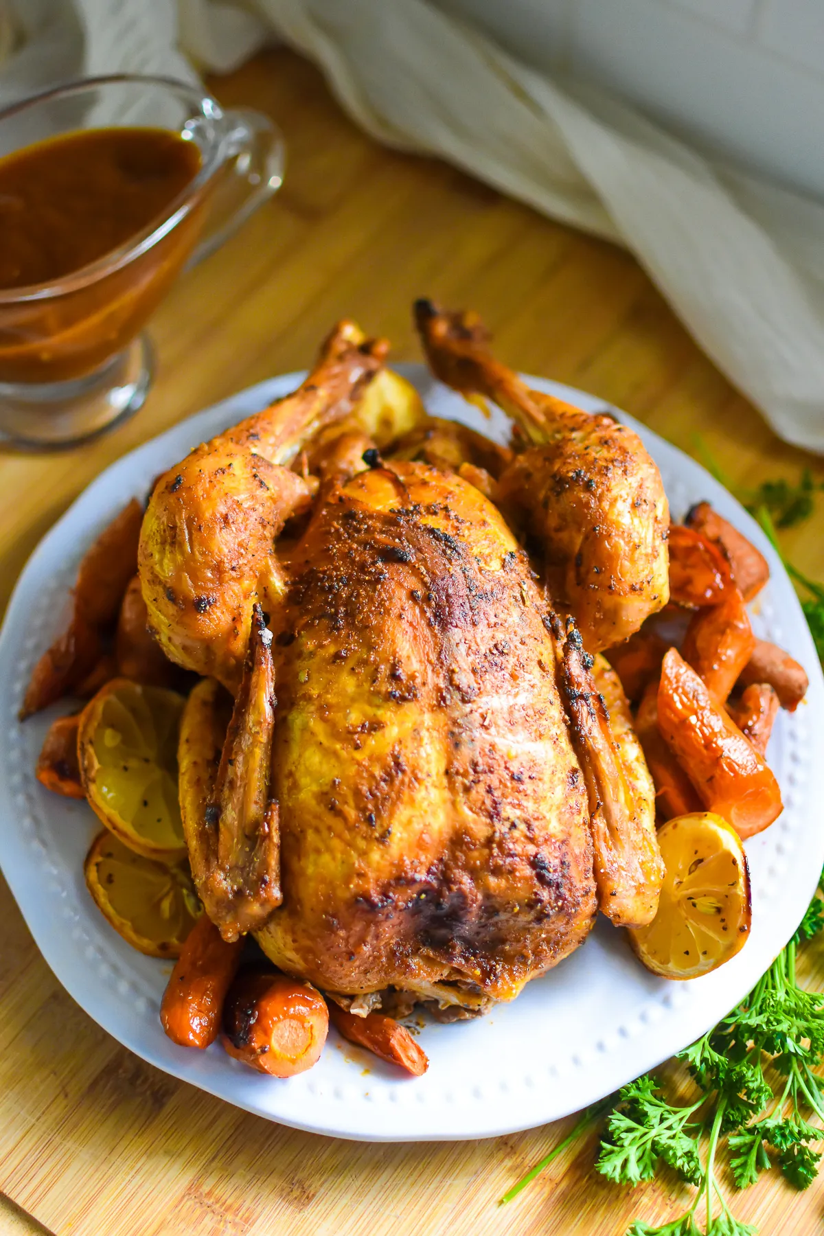 Crispy Roast Chicken with Pan Gravy