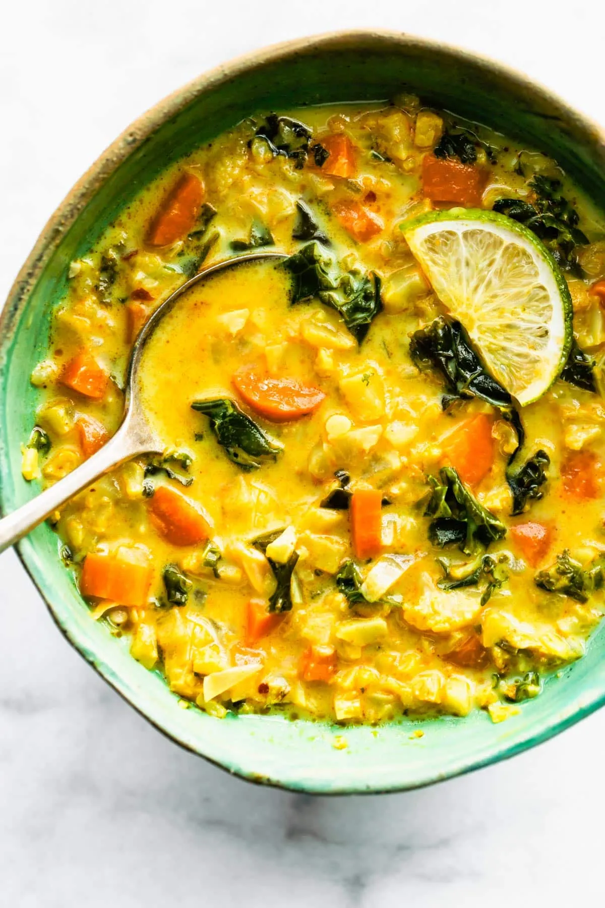 Curried Cauliflower Soup Kale Recipe