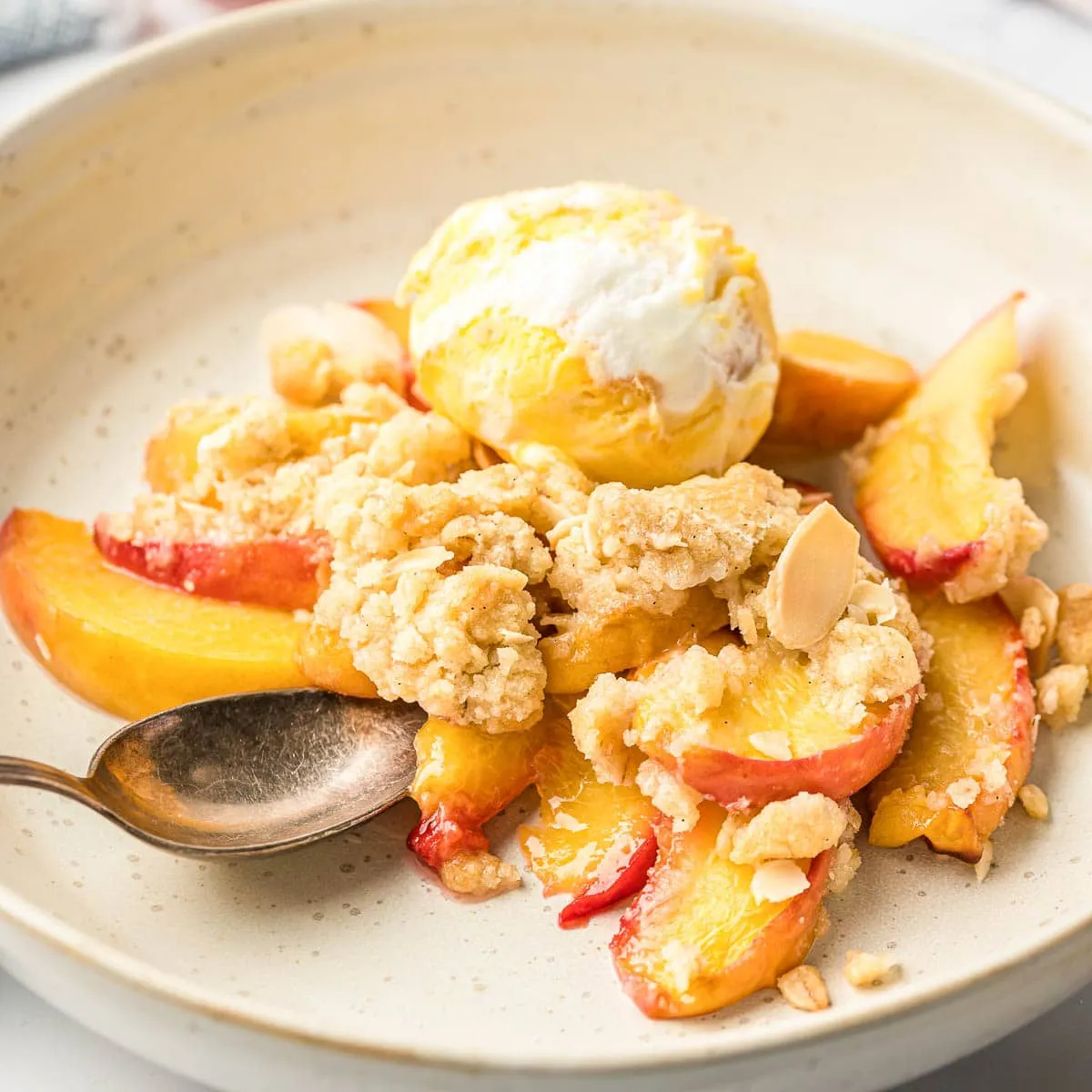 Air Fryer Peach Crisp