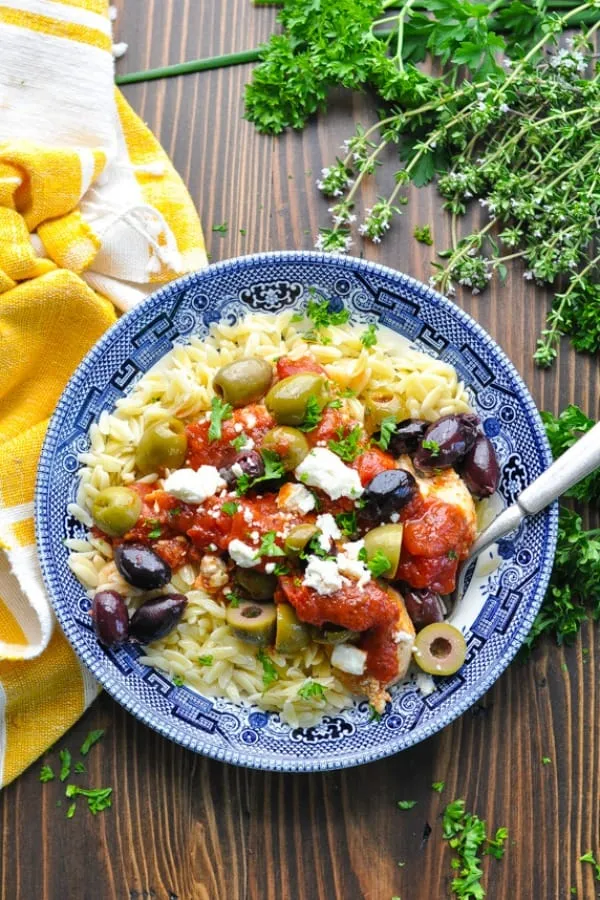 Dump-and-Bake Mediterranean Chicken