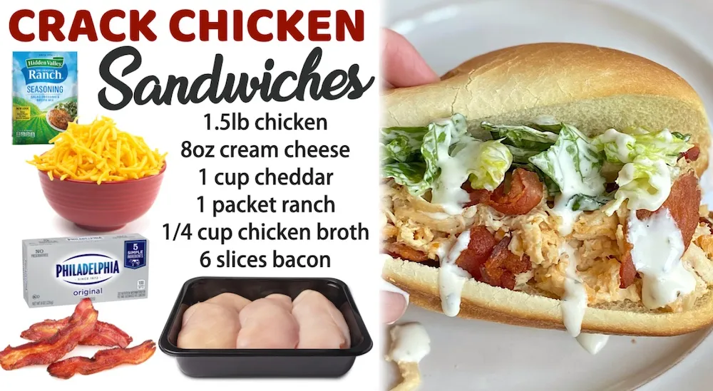 Easy Crockpot Crack Chicken Sandwiches