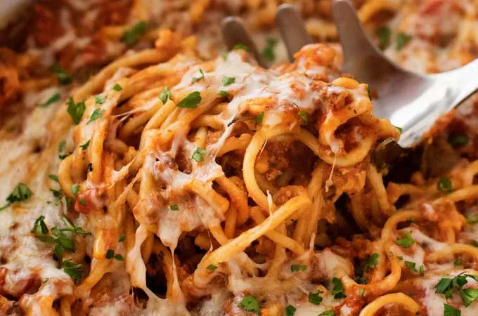Easy Crockpot Spaghetti Casserole