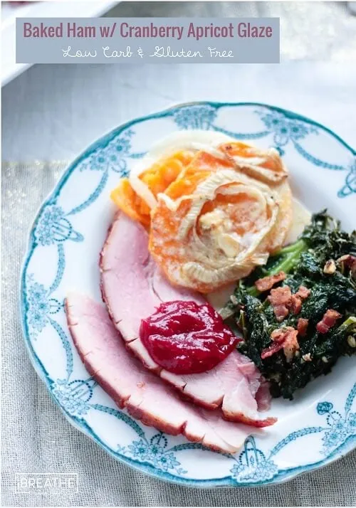 Easy Low Carb Baked Ham with Cranberry Apricot Glaze