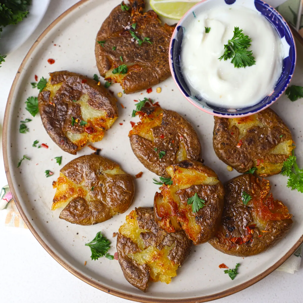 Air Fryer Smashed Potatoes Recipe