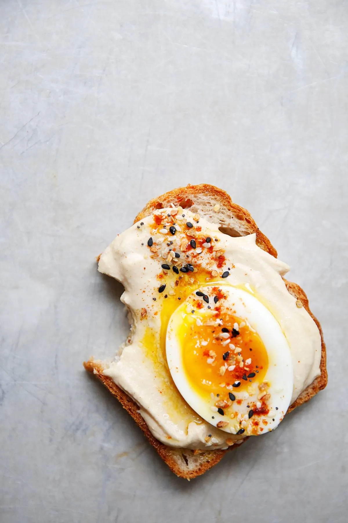 Everything Bagel Hummus Breakfast Toast