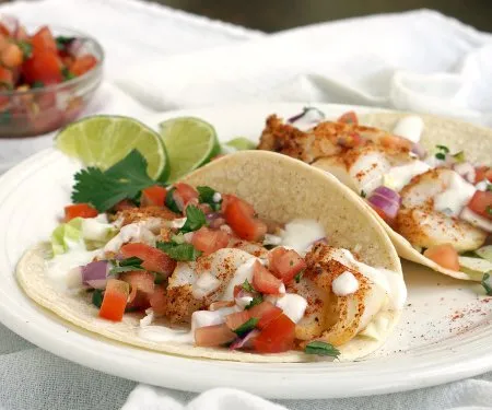 Fish Tacos with Lime Salsa