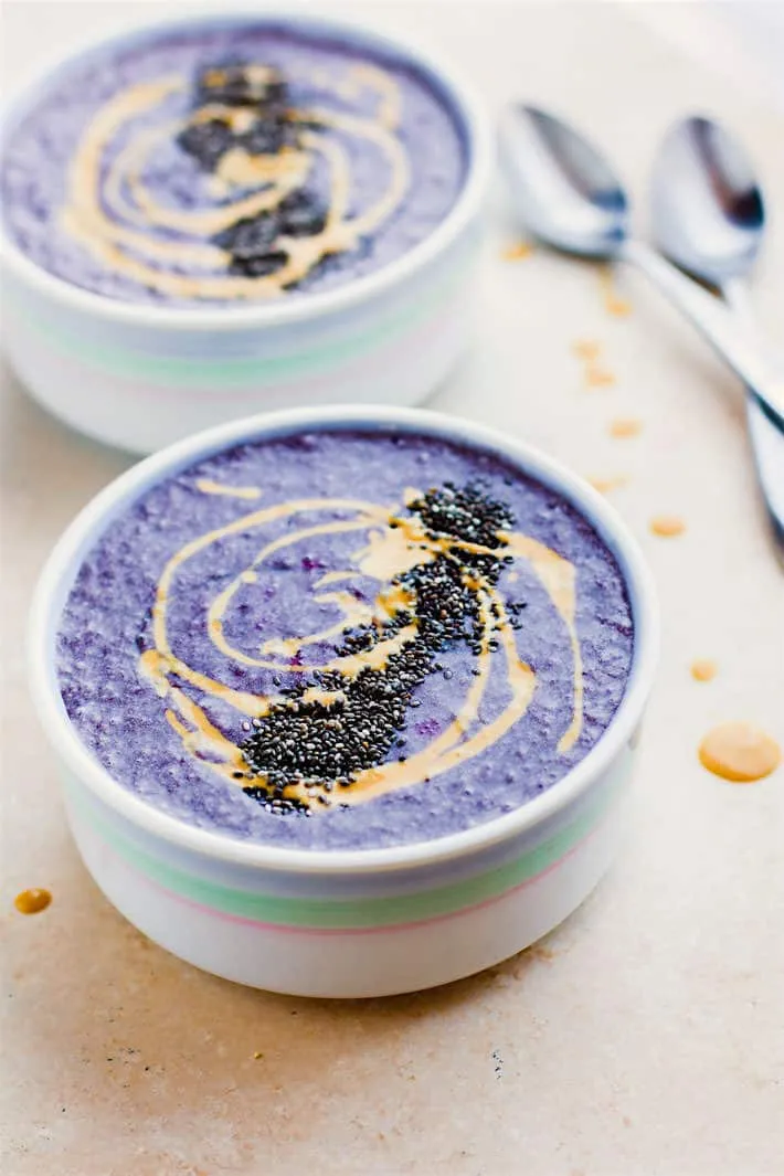 Frozen Peanut Butter SuperFood Smoothie Bowls