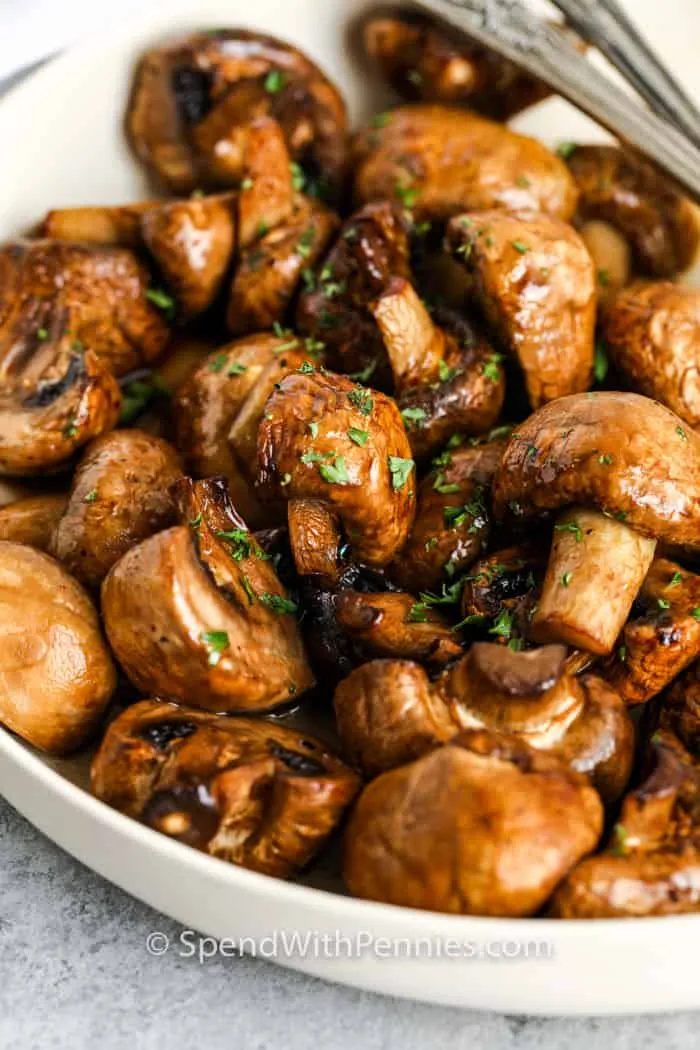 Garlic Butter Air Fryer Mushrooms