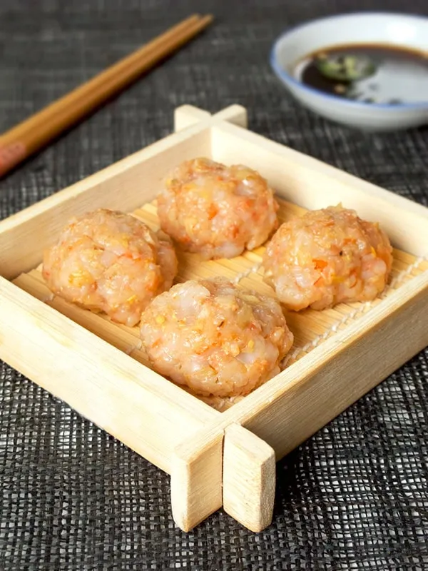 Ginger Shrimp Balls with Soy Chili Dipping Sauce