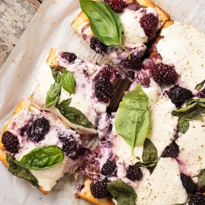 Gluten Free & Keto Three-Cheese Blackberry Focaccia