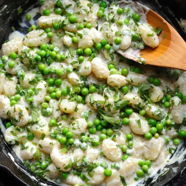 Gnocchi with Peas and Lemon Cream Sauce