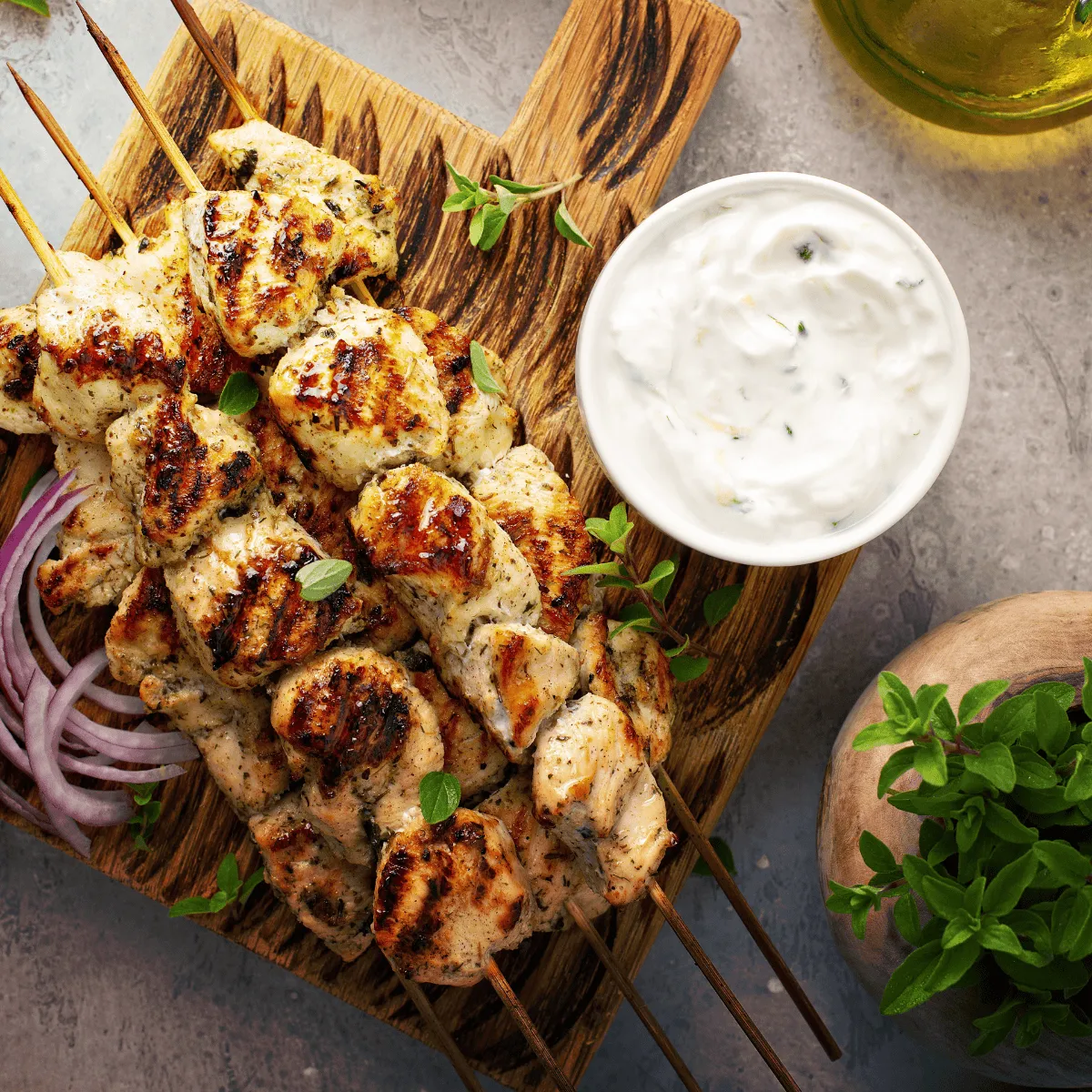 Greek Chicken Skewers | Air Fryer Greek Chicken Skewer Recipe