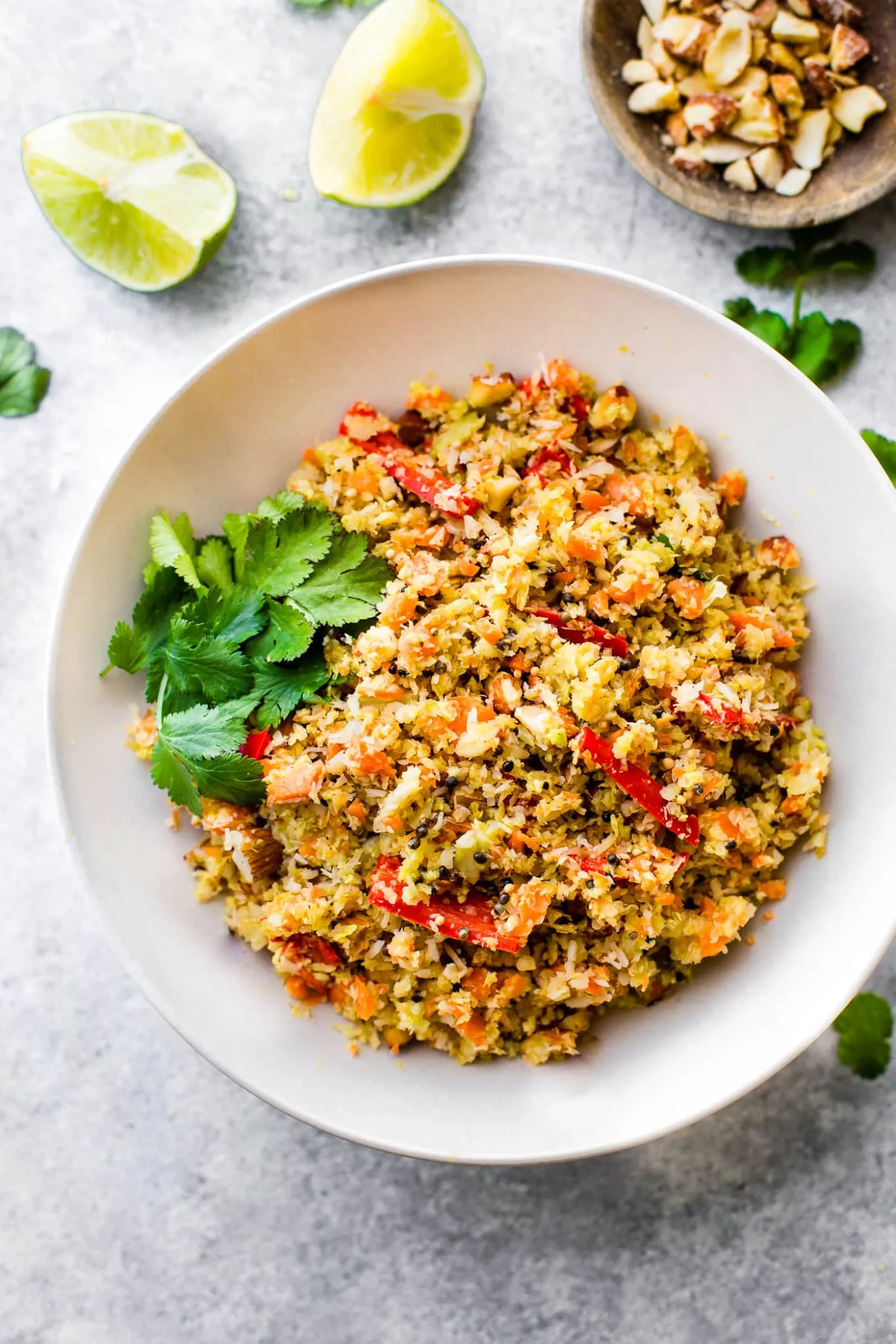 Gujarati Style Coconut Almond Warm Cabbage Salad {Paleo, Vegan}