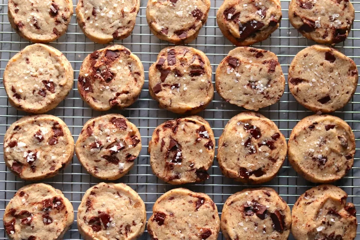 Hazelnut Chocolate Chunk Shortbread Cookies