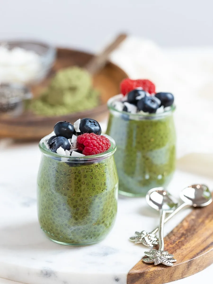 Healthy Keto Matcha Chia Pudding